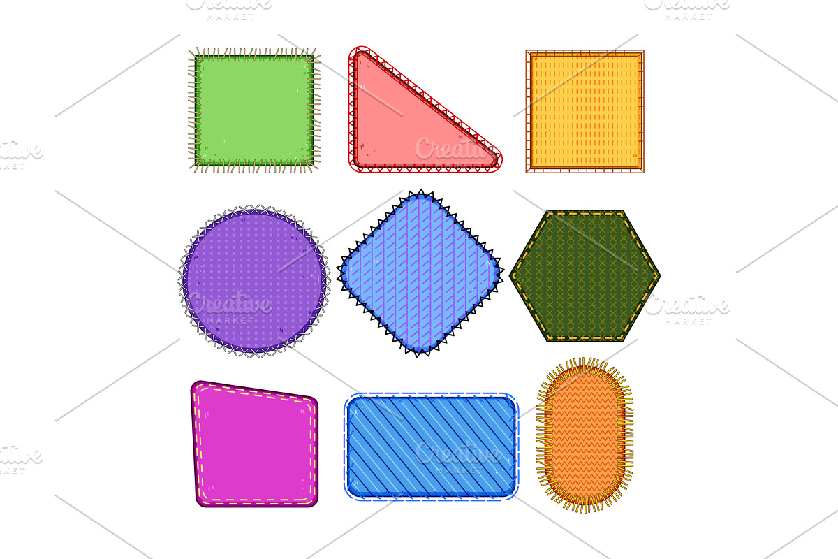 Colorful fabric patches with, a Texture Illustration by pikepicture