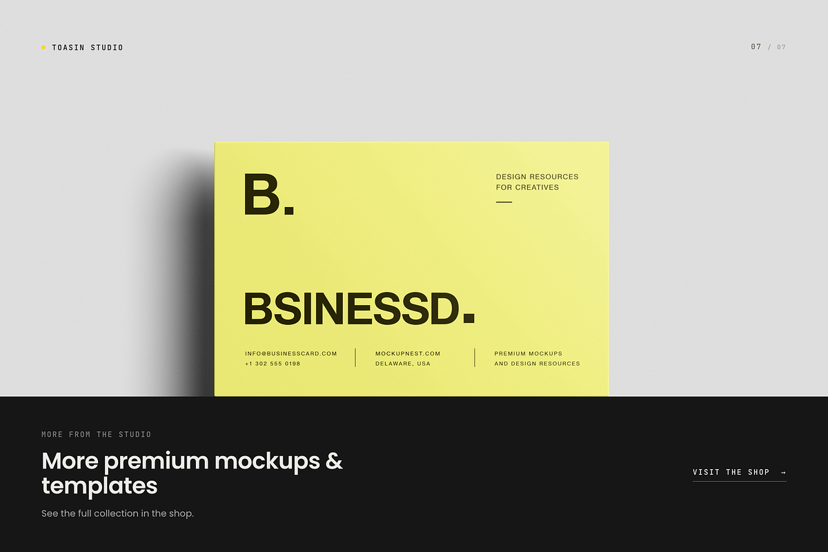 85x55 Business Card Mockup, an Advertising Mockup by Toasin Studio (Photo 7 of 7)