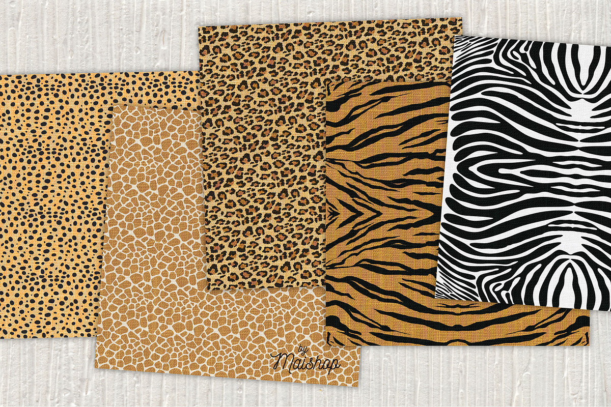 Digital Paper Linen Africa Skins preview 3