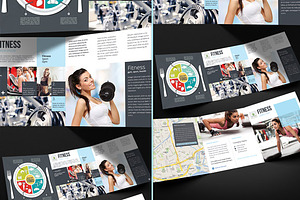 Fitness - Square Trifold Brochure