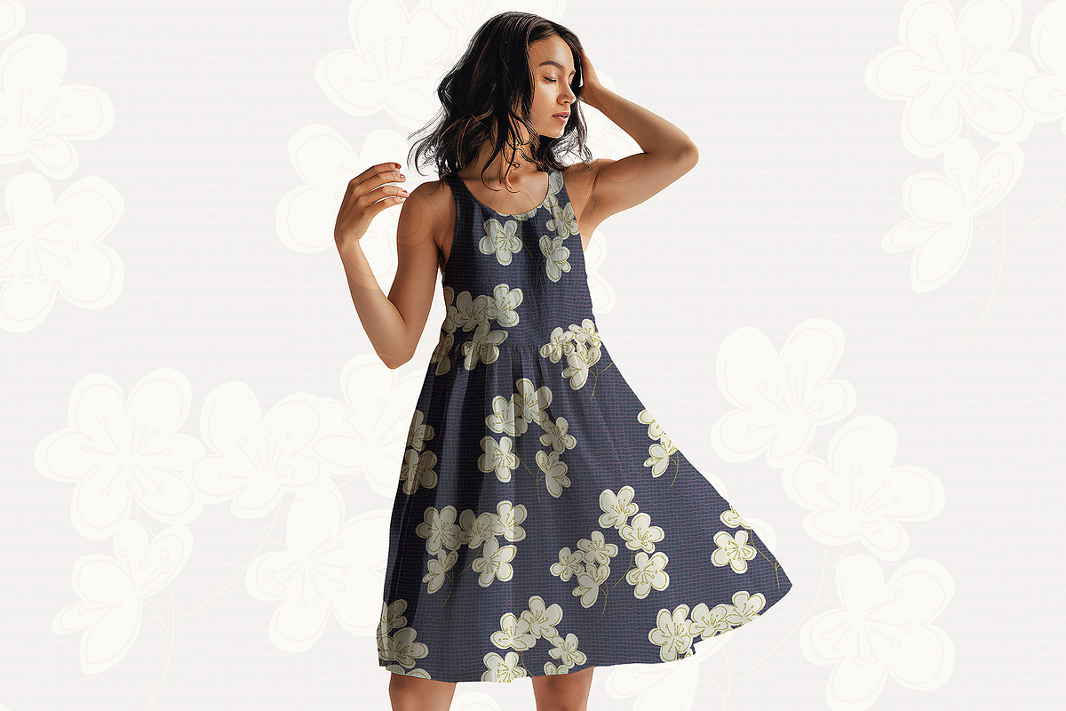Elegant Japanese Floral Pattern, a Pattern Graphic by StudioGlouna (Photo 2 of 5)