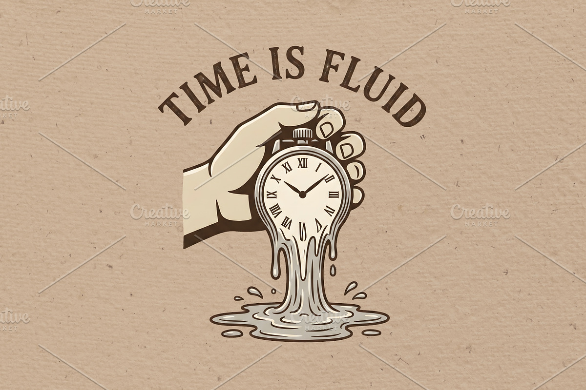 Time is fluid illustration, a Person Illustration by Vectorlina (Photo 1 of 4)