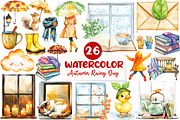 Autumn Rainy Day Clipart, an Illustration by CreationArt (Thumbnail 1 of 5)