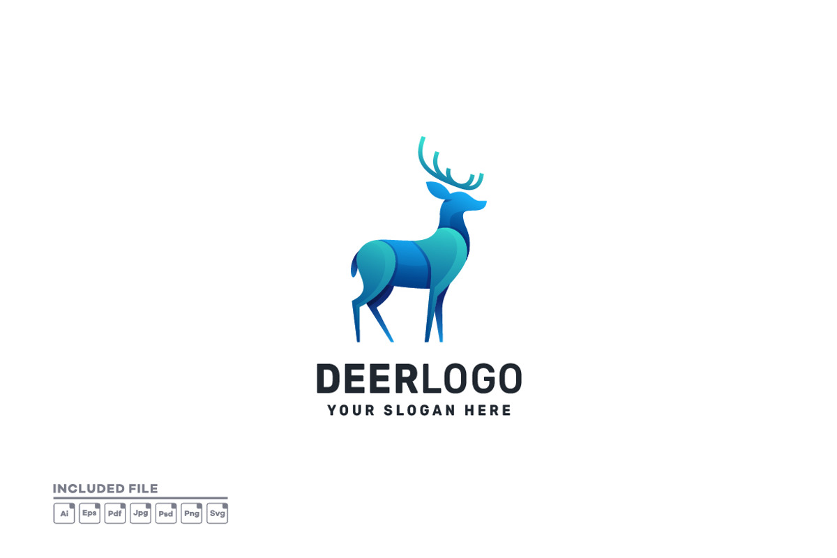 Deer Gradient Colorful Vector Logo, a Branding & Logo Template by yuanesei