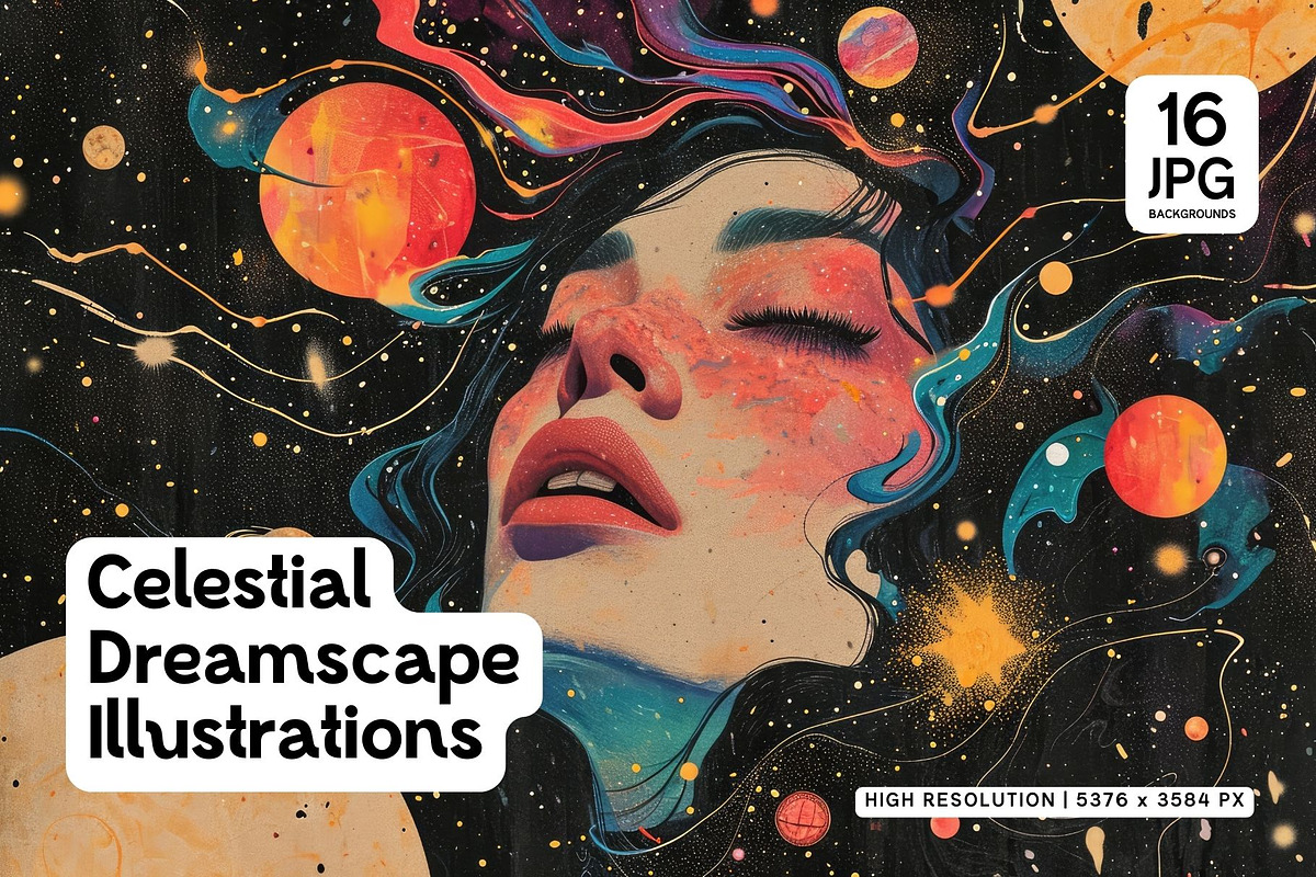 16 Celestial Dreamscape Illustration, a Person Illustration by HipFonts (Photo 1 of 5)