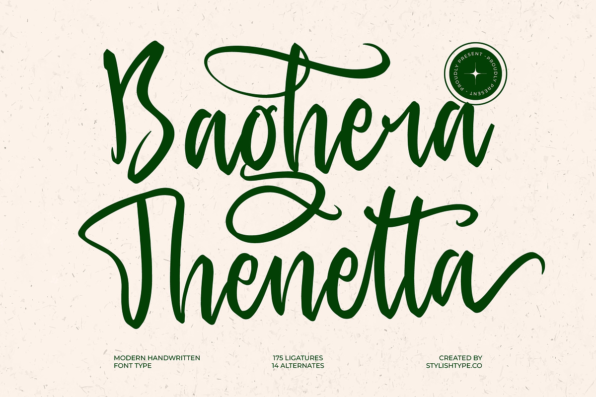 Baghera Thenetta Modern Handwritten, a Script Font by stylishtype.co (Photo 1 of 20)