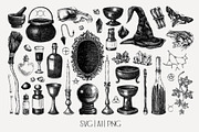 Witchcraft - Gothic Illustration Set, a Seasonal Illustration by Yevheniia (Thumbnail 3 of 11)