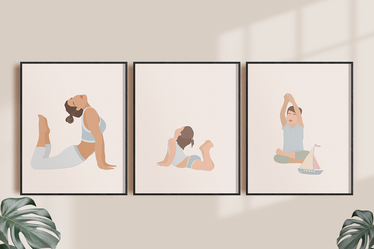 Family Yoga 2 Illustration Set, a Sport Illustration by Irena Art (Photo 7 of 14)