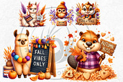 Autumn Cute animals with signs, a Seasonal Illustration by ThatsDesignArt (Thumbnail 7 of 10)