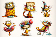 Whimsical Funny Cat Clipart Png, an Illustration by Dream Creation (Thumbnail 2 of 6)