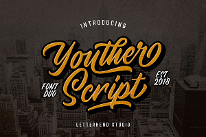 Youther Brush - Layered Font Duo