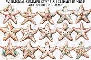 Whimsical Summer Starfish Clipart, an Illustration by Canvas Craft (Thumbnail 1 of 7)