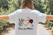 Peace love wine peace sign heart win, an Illustration by CrexoraLab (Thumbnail 4 of 4)