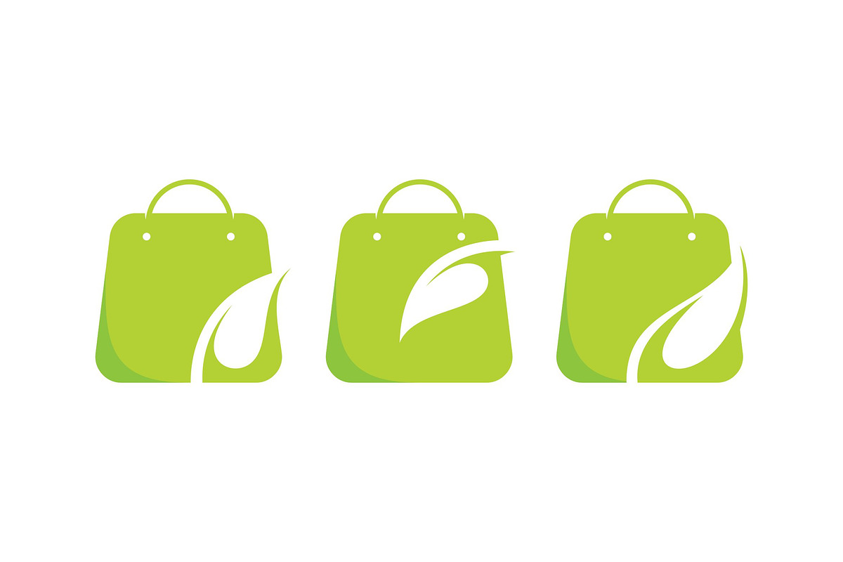Green Leaf Shopping Bag Vector Logo, an Object Graphic by majesticlogo (Photo 3 of 3)