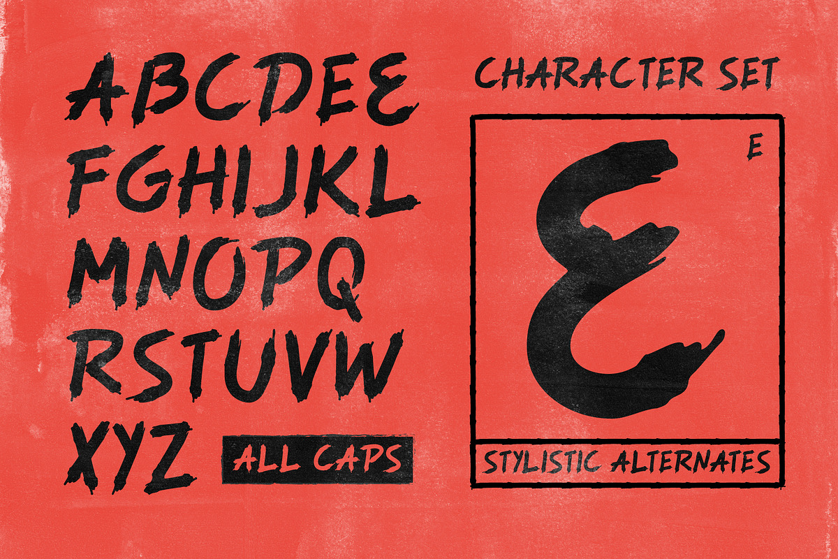 Rushtar - Brush Grunge Typeface, a Handwritten Font by Drizy (Photo 3 of 10)