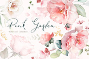 Pink Watercolor roses, a Decorative Illustration by Lisima (Thumbnail 1 of 9)