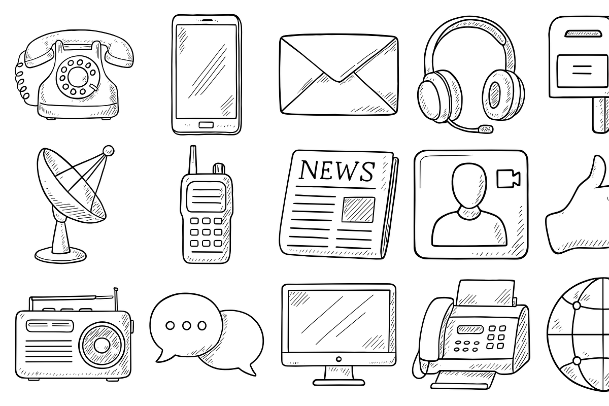 Communication Tech Sketch Collection, an Object Graphic by nikagraphic (Photo 3 of 3)