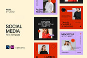 Vibrant Fashion Social Media Templat, a Social Media Template by FDR Studio (Thumbnail 1 of 3)