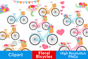 Floral Bicycle Clipart, an Illustration by The Digital Download Shop (Thumbnail 1 of 3)