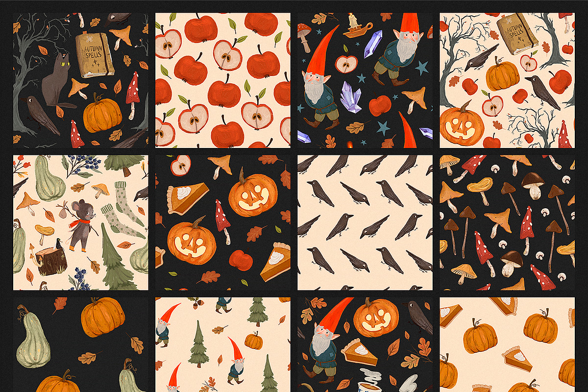 Magic Season Elements and Patterns, a Seasonal Illustration by Kokoshka (Photo 3 of 15)