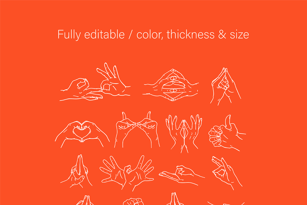 Hand Mudras Yoga Vector set, a Healthcare Illustration by Allaxel Studio (Photo 4 of 5)