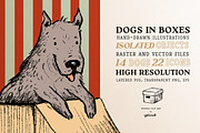 Dogs in Boxes Graphic Set, an Animal Illustration by Yeticrab (Thumbnail 10 of 13)