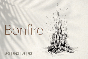 Bonfire. Hand-drawn sketch