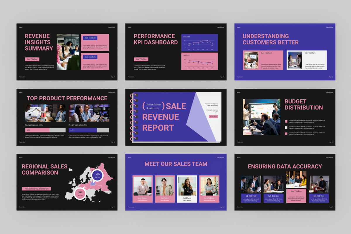 Sales Revenue Report PowerPoint, a Presentation Template by Loin Studio (Photo 3 of 4)