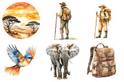 Watercolor African Summer Safari, an Illustration by CitraGraphics (Thumbnail 3 of 5)