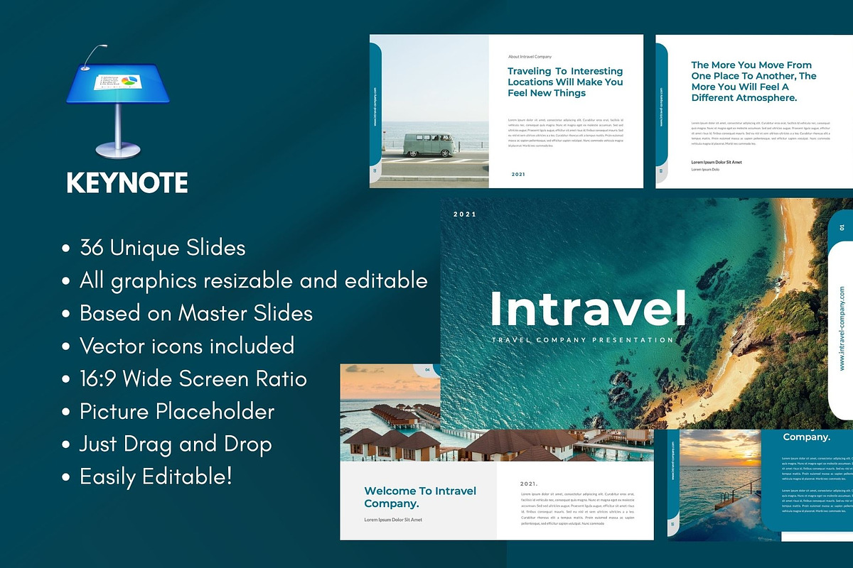 INTRAVEL Business Keynote Template, a Presentation Template by Rizki Herdian (Photo 1 of 6)