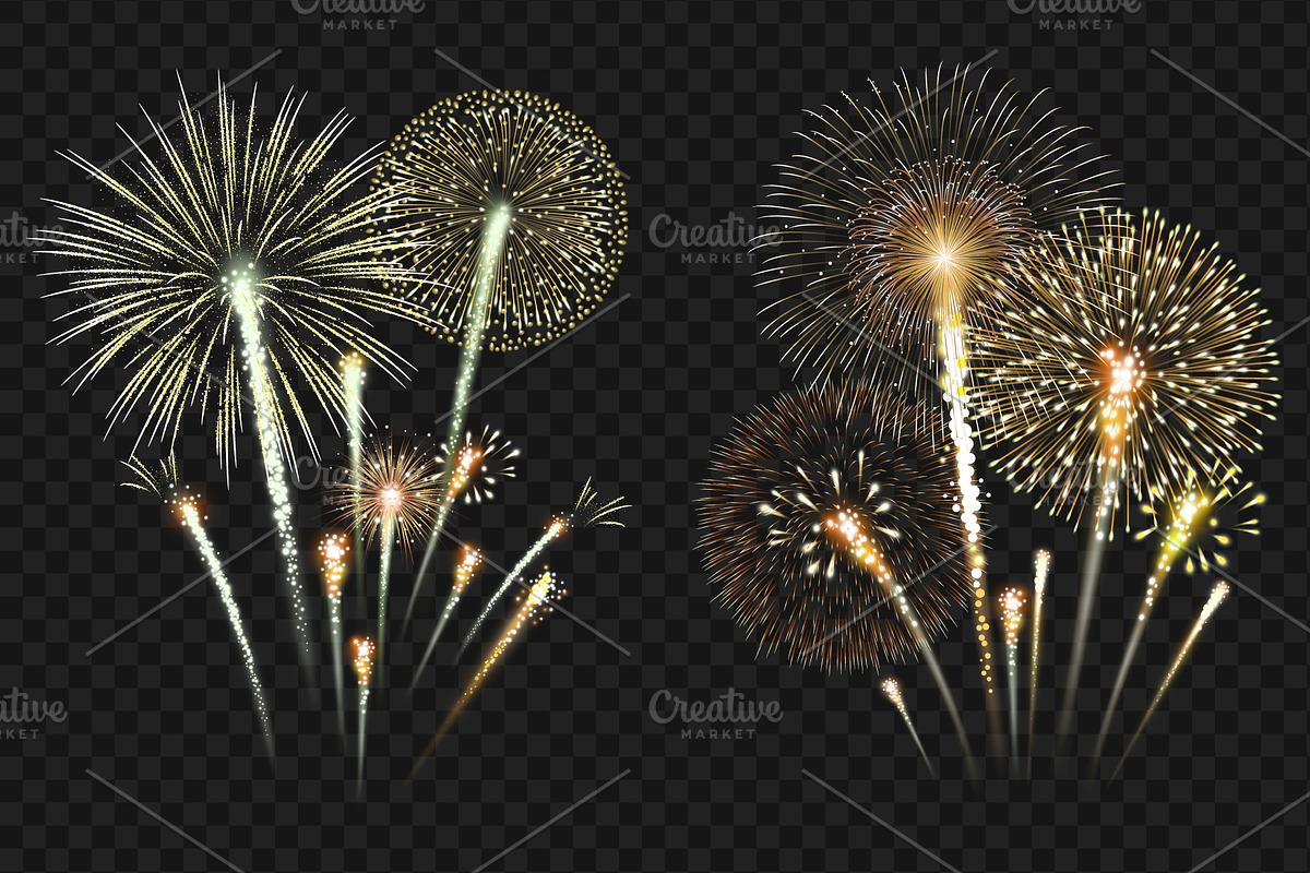 Collection of detailed fireworks, a Decorative Illustration by Yayasya (Photo 2 of 3)