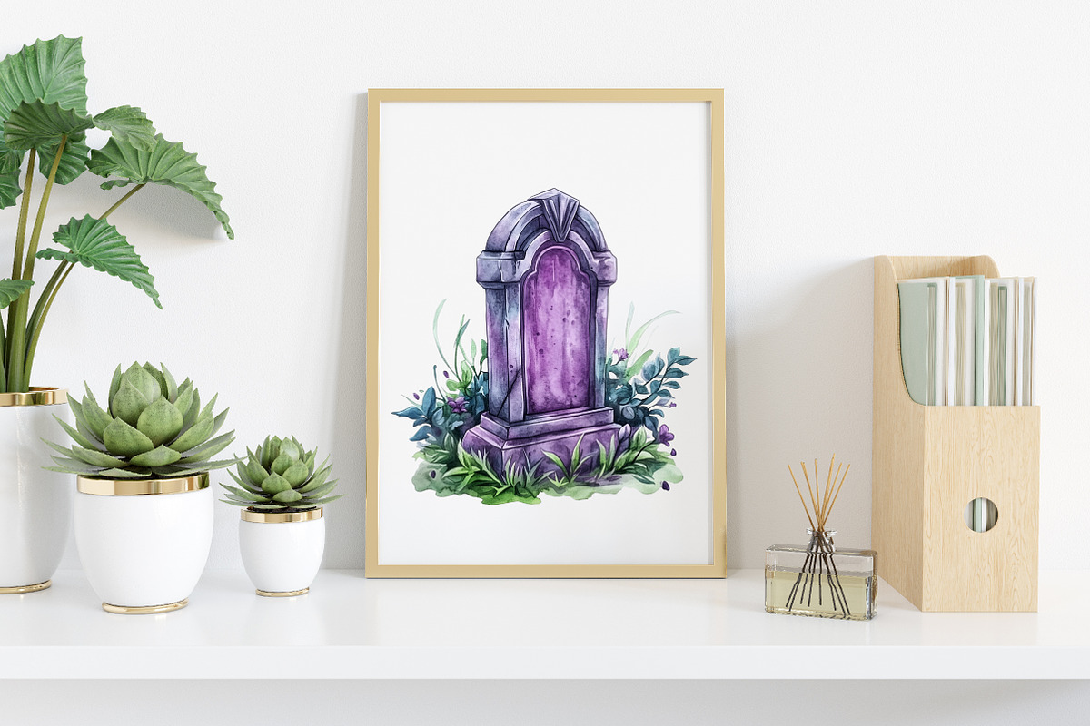 Purple Halloween Gardening Clipart, an Illustration by Canvas Craft (Photo 6 of 7)