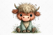 Whimsical Spring Highland Cow PNG, an Illustration by Craft Nest (Thumbnail 9 of 11)