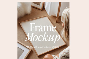 Beige Frame Mockup with Person