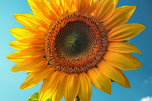 Golden sunflower in vibrant full bloom with detailed petals and, a Nature Photo by José Manuel Gelpi