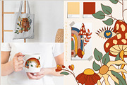 POSITIVE RETRO, BOHO GROOVY CLIPART, a Decorative Illustration by Usis (Thumbnail 5 of 20)