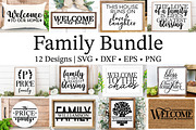 Family SVG Bundle Quotes for Home, a Decorative Illustration by SavanasDesign (Thumbnail 1 of 13)