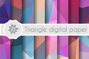 Geometric Triangle digital papers, a Pattern Graphic by AlexZeL