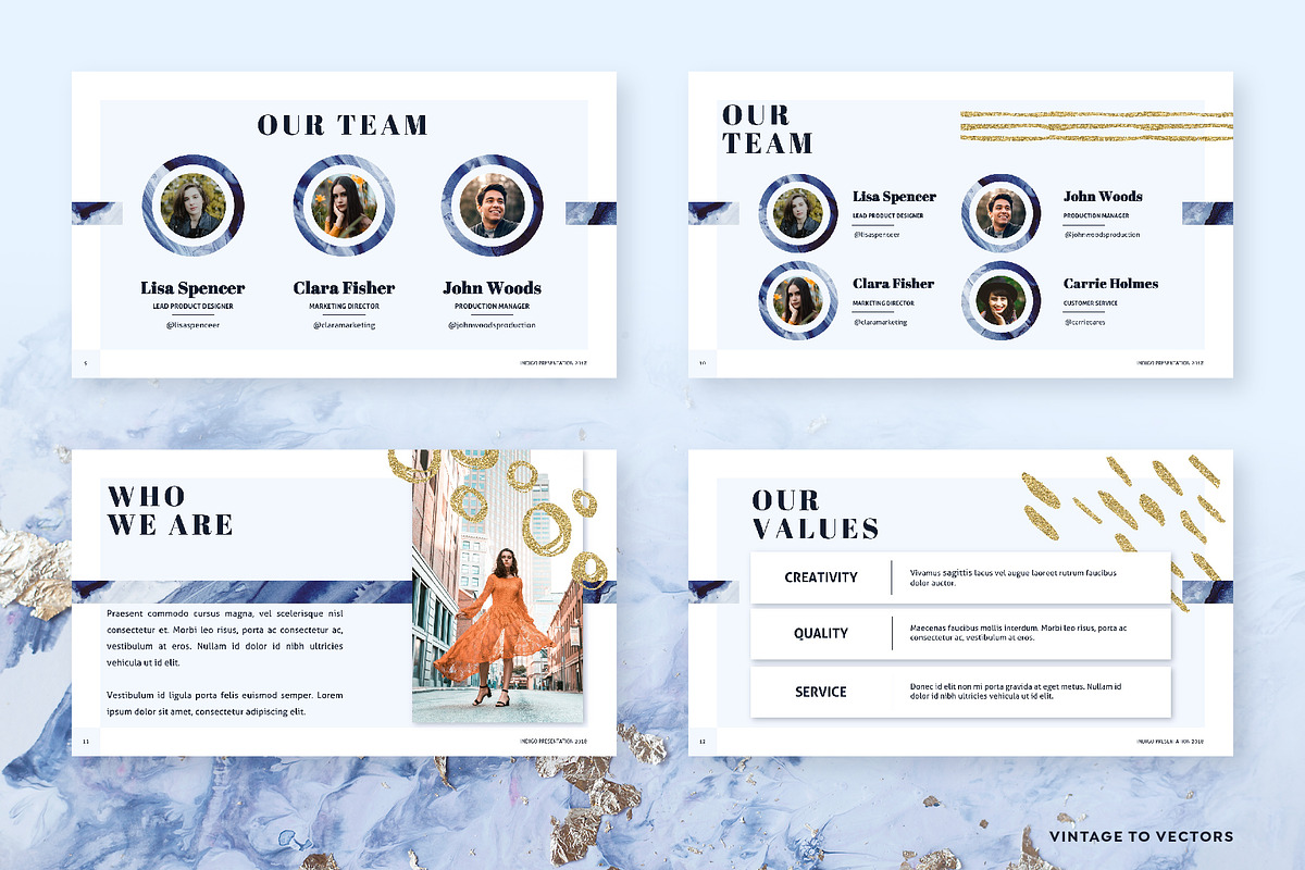 INDIGO PPT Presentation Templates, a Presentation Template by Vintage To Vectors (Photo 4 of 8)