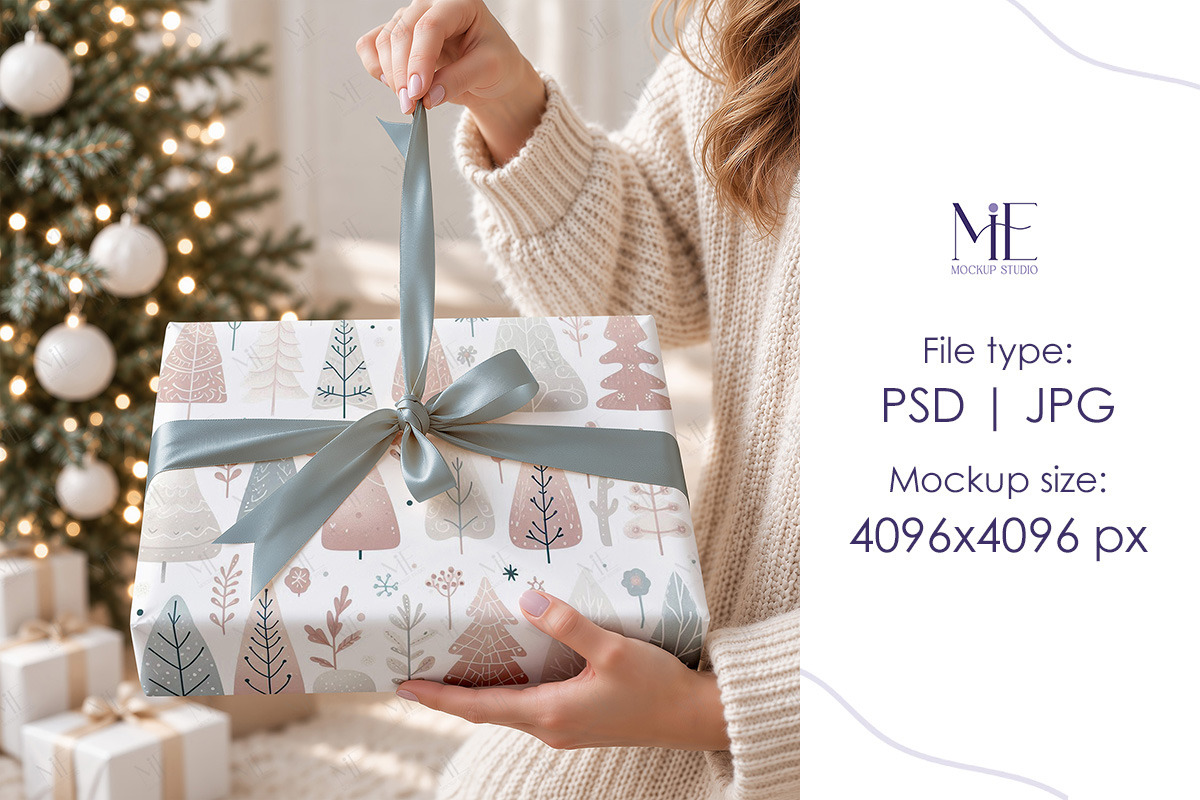 Wrapping Paper Mockup Gift Wrap Roll, an Advertising Mockup by Mie Mockup Studio (Photo 2 of 8)