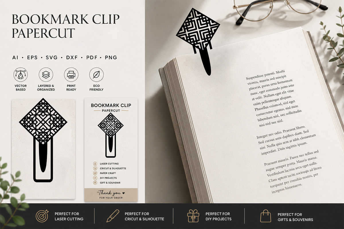 Rattan Clip Bookmark Paper Cut, an Object Graphic by OTVEY DESIGN (Photo 12 of 13)