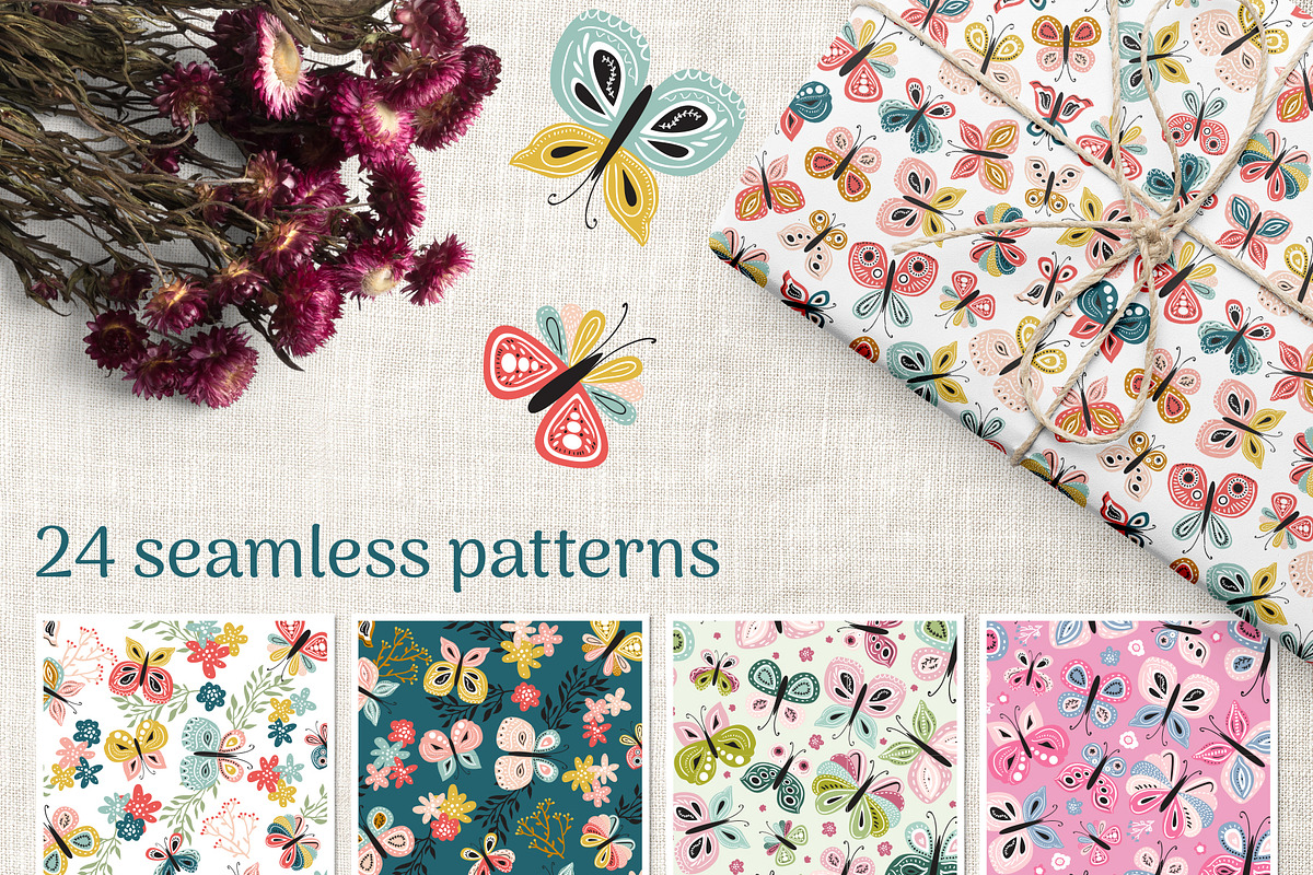 Butterflies patterns collection, a Pattern Graphic by Cozy pattern shop (Photo 3 of 8)