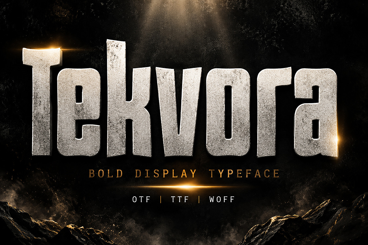 Tekvora – Bold Display Typeface, a Slab Serif Font by Wow Magic (Photo 1 of 5)