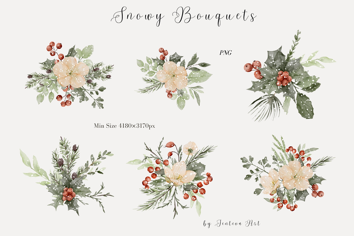 Watercolor Woodland Christmas, an Animal Illustration by Jenteva Art (Photo 6 of 14)