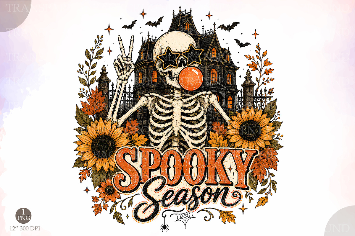 Spooky Season Halloween PNG,Retro, a Person Illustration by Libby Wishes (Photo 1 of 3)