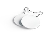 White Round Earring Pair 3D Model, an Object 3D Model by rebrandy (Thumbnail 4 of 9)