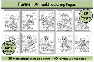 Farmer Animal Coloring Book for Kids