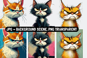40 Caricature Cranky Cats, an Animal Illustration by PrintHaven Designs (Thumbnail 8 of 9)