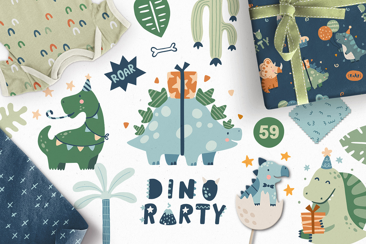 Dino Party, an Animal Illustration by Lori Room (Photo 1 of 6)