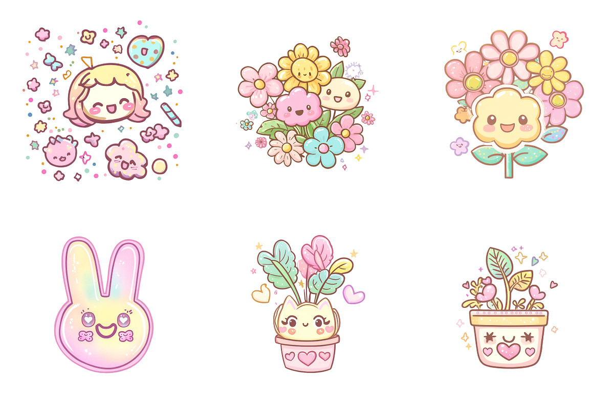 Pastel Kawaii Clipart, an Illustration by SinaCreation (Photo 3 of 10)